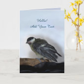 Tidi mijn vogel de Parus Major Kaart (Gele Bloem)