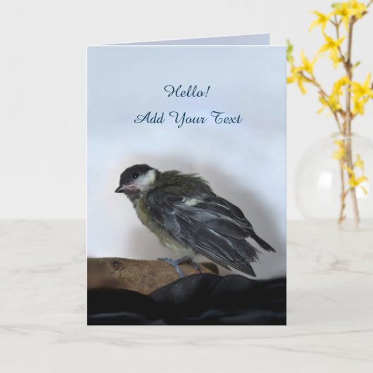 Tidi mijn vogel de Parus Major Kaart (Gele Bloem)