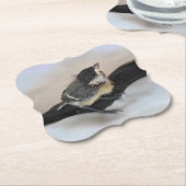 Tidi mijn vogel de Parus Major Kartonnen Onderzetters (Gekanteld)