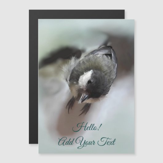 Tidi mijn vogel de Parus Major Magnetic Card (Voorkant / Achterkant)