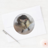 Tidi mijn vogel de Parus Major Ronde Sticker (Envelop)