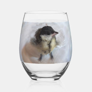 Tidi mijn vogel de Parus Major Wijnglas Zonder Voet