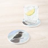 Tidi mijn vogel de Parus Major Zandsteen Onderzetter (Zijkant)