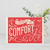 Tiding of Comfort en Joy Christmas Kaart (Staand voorkant)