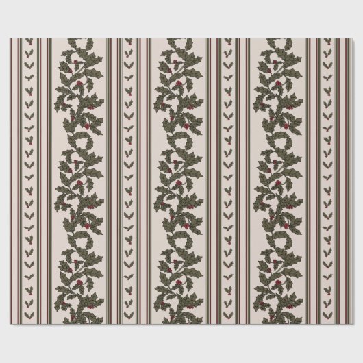 Tidings in Stripes Cadeaupapier (Vlak)