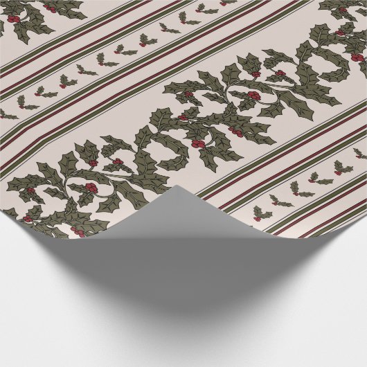 Tidings in Stripes Cadeaupapier (Hoek)