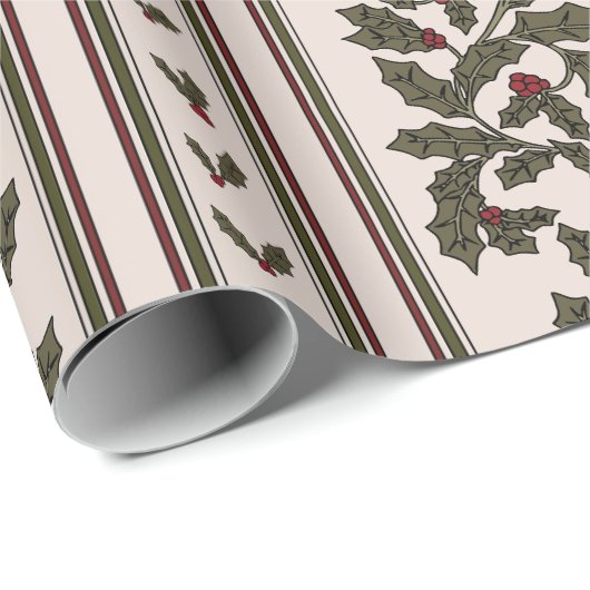 Tidings in Stripes Cadeaupapier (Rol Hoek)