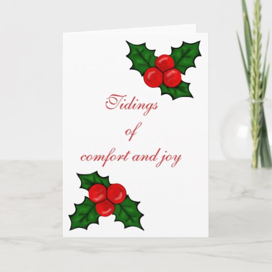 Tidings of Comfort and Joy Christmas Card Kaart (Voorkant)