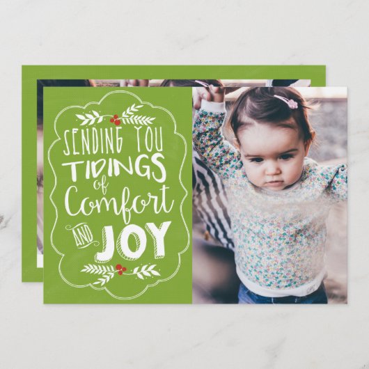 Tidings of Comfort and Joy Feestdagenkaart (Voorkant / Achterkant)