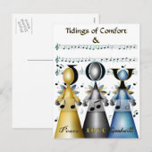 Tidings of Comfort and Joy kerstCarolers Feestdagenkaart (Voorkant / Achterkant)