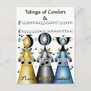 Tidings of Comfort and Joy kerstCarolers Feestdagenkaart
