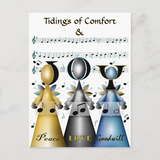 Tidings of Comfort and Joy kerstCarolers Feestdagenkaart (Voorkant)