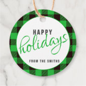 Tidings of Joy Buffalo Play Green Kerstcadeau Bedankjes Labels (Achterkant)