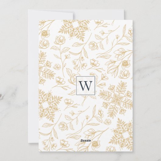 Tidings of Joy | Elegant Waterverf Winter Foliage Feestdagenkaart (Achterkant)