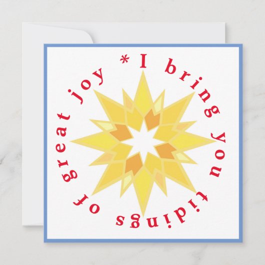 Tidings van grote vreugde Kaart (Voorkant)