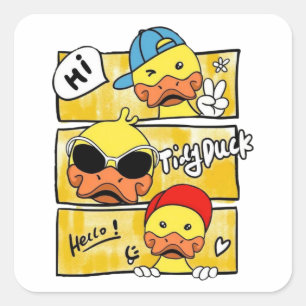 Tidy Duck Vierkante Sticker