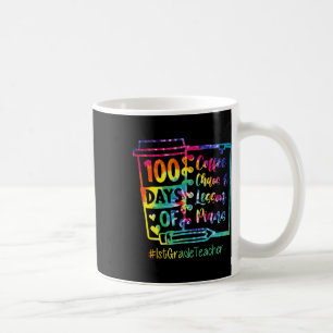 Tie Dye 100 dagen koffie en chaos 1e klas thee Koffiemok