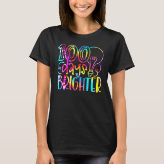 Tie Dye 100 Days Brighter Student Happy 100th Day  T-shirt