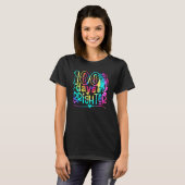 Tie Dye 100 Days Brighter Student Happy 100th Day  T-shirt (Voorkant volledig)
