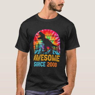 Tie Dye 14e verjaardag 2008 Dinosaurus 14 jaar oud T-shirt