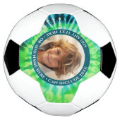 Tie Dye - 1 Foto - Aangepaste tekst - Groen Blauw Voetbal (Gedraaid)