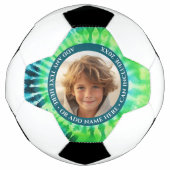 Tie Dye - 1 Foto - Aangepaste tekst - Groen Blauw Voetbal (Voorkant)