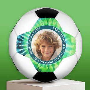 Tie Dye - 1 Foto - Aangepaste tekst - Groen Blauw Voetbal