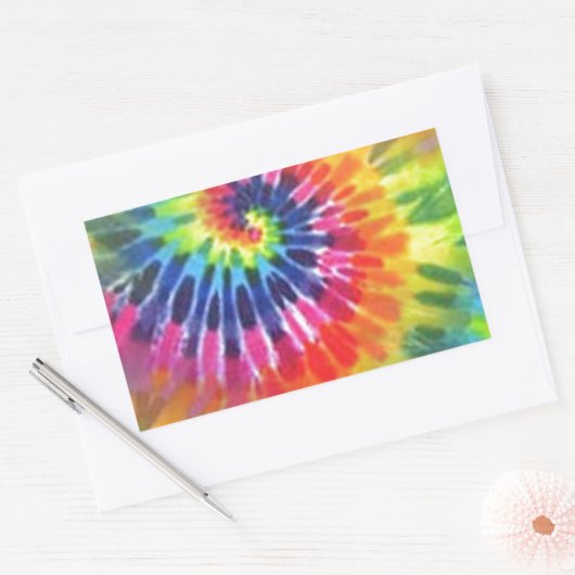 Tie Dye 2 Rechthoekige Sticker (Envelop)