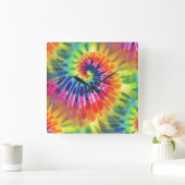 Tie Dye 2 Vierkante Klok (Huis)