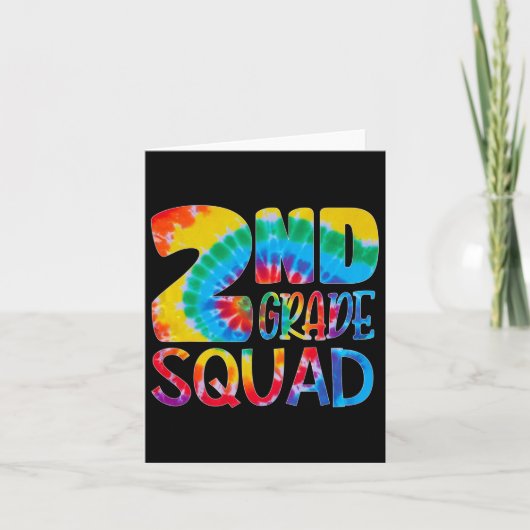 Tie Dye 2e Grade Squad Docent Eerste Dag Kaart (Voorkant)