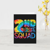 Tie Dye 2e Grade Squad Docent Eerste Dag Kaart (Gele Bloem)