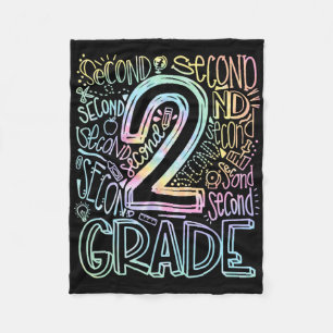 Tie Dye 2e klas typografie team tweede klas thee Fleece Deken