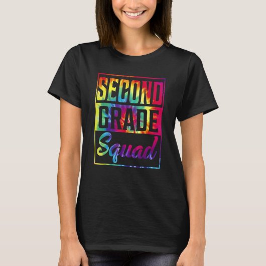 Tie Dye 2nd Grade Squad Teacher First Day Of Back T-shirt (Voorkant)