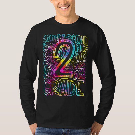 Tie Dye 2nd Grade Typography Team Second Grade Tea T-shirt (Voorkant)