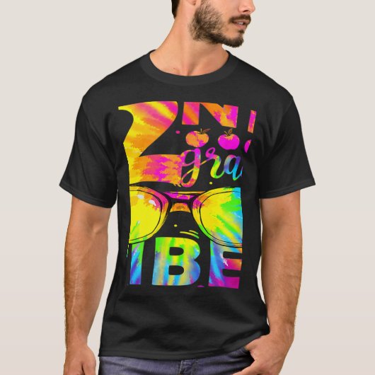 Tie Dye 2nd Grade Vibes Teacher First Day Of Back  T-shirt (Voorkant)