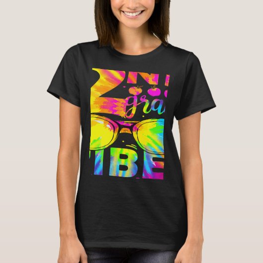 Tie Dye 2nd Grade Vibes Teacher First Day Of Back T-shirt (Voorkant)