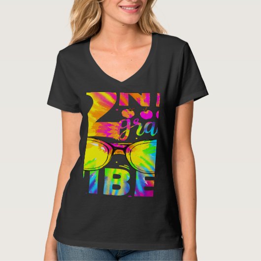 Tie Dye 2nd Grade Vibes Teacher First Day Of Back  T-shirt (Voorkant)