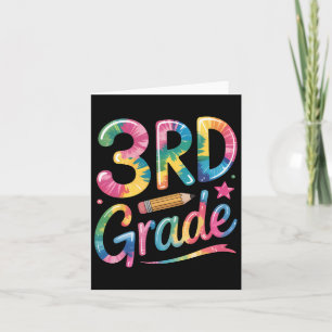 Tie Dye 3rd Grade Vibes Onderwijzer Eerste dag van Kaart