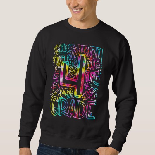 Tie Dye 4th Grade Typografie Team Fourth Grade Tea Trui (Voorkant)