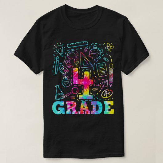 Tie Dye 4th Grade Typography Team Fourth Grade Tea T-shirt (Design voorkant)
