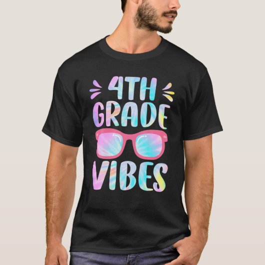 Tie Dye 4th Grade Vibes Fourth Grade Squad 1e dag T-shirt (Voorkant)