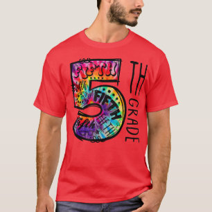 Tie Dye 5th Grade Hippie Terug naar de schoolstude T-shirt