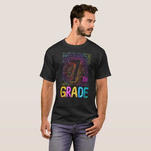 Tie Dye 7th Grade Seventh Grade Teacher Back To Sc T-shirt (Voorkant volledig)