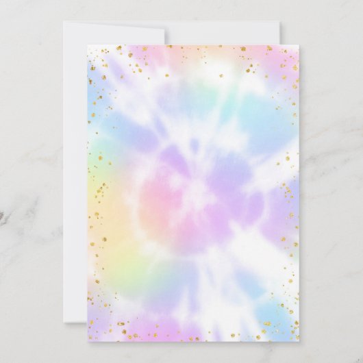 Tie Dye 8e verjaardag uitnodiging (Achterkant)