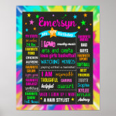 Tie Dye 9e 10e verjaardag mijlpaal teken 1073 Poster (Voorkant)