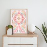 Tie Dye Abstract Art Pastel Pink Orange Boho Poster<br><div class="desc">Looking for a piece that stands out from the crowd? Look no further,  this origincal soft pastels boho tie dye kaleidoscope abstract art print light pastel pink and orange coconto on white will stand out in any room and bring calmness and good vibes. Foto: Minh Pham</div>