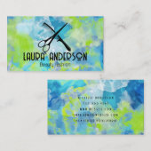 Tie Dye achtergrond | schaarkam | artistiek Visitekaartje (Voorkant / Achterkant)