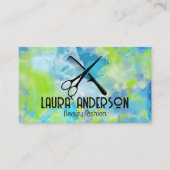 Tie Dye achtergrond | schaarkam | artistiek Visitekaartje (Voorkant)
