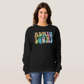 Tie Dye Admin Squad School Secretary Retro Kantoor Trui (Voorkant volledig)