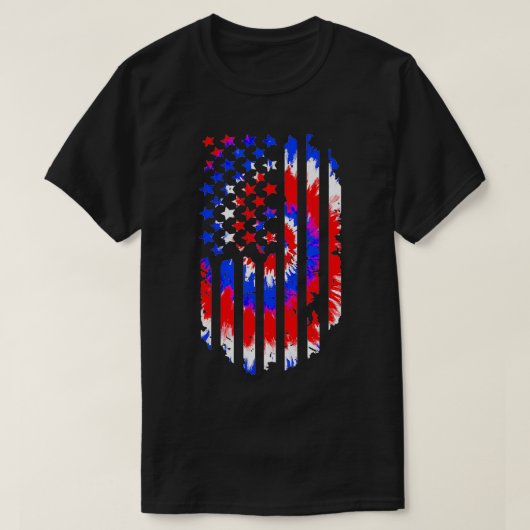 Tie Dye American Flag Patriotic Happy 4th Of July  T-shirt (Design voorkant)